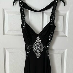 Morgan & Co Black Halter Gown for Prom/Formal